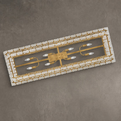 Two-Tier Alabaster Linear Chandelier