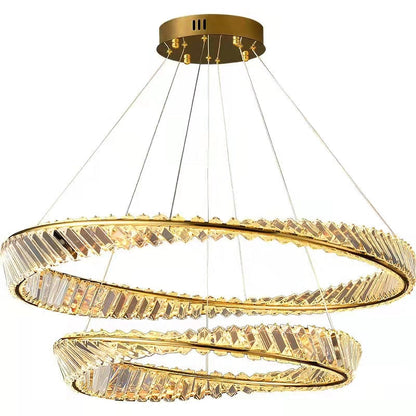 1/2/3-Ring Crystal Chandelier for Luxury Living/ Dining Room/Bedroom