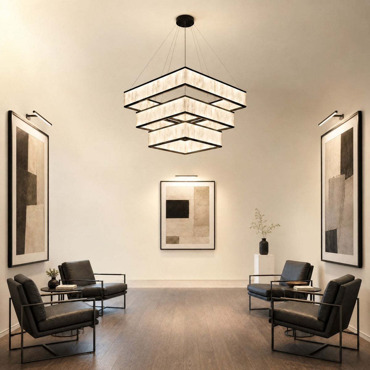 Ulian Black Moroccan Stone Chandelier