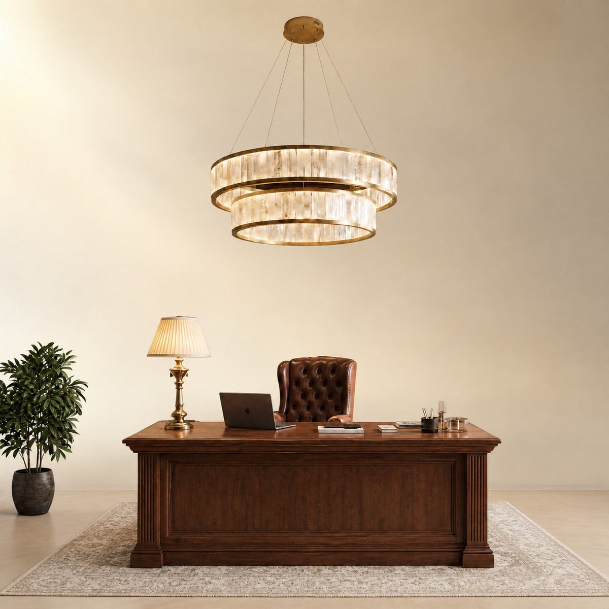 Ulian Modern Moroccan Stone Chandelier 31"