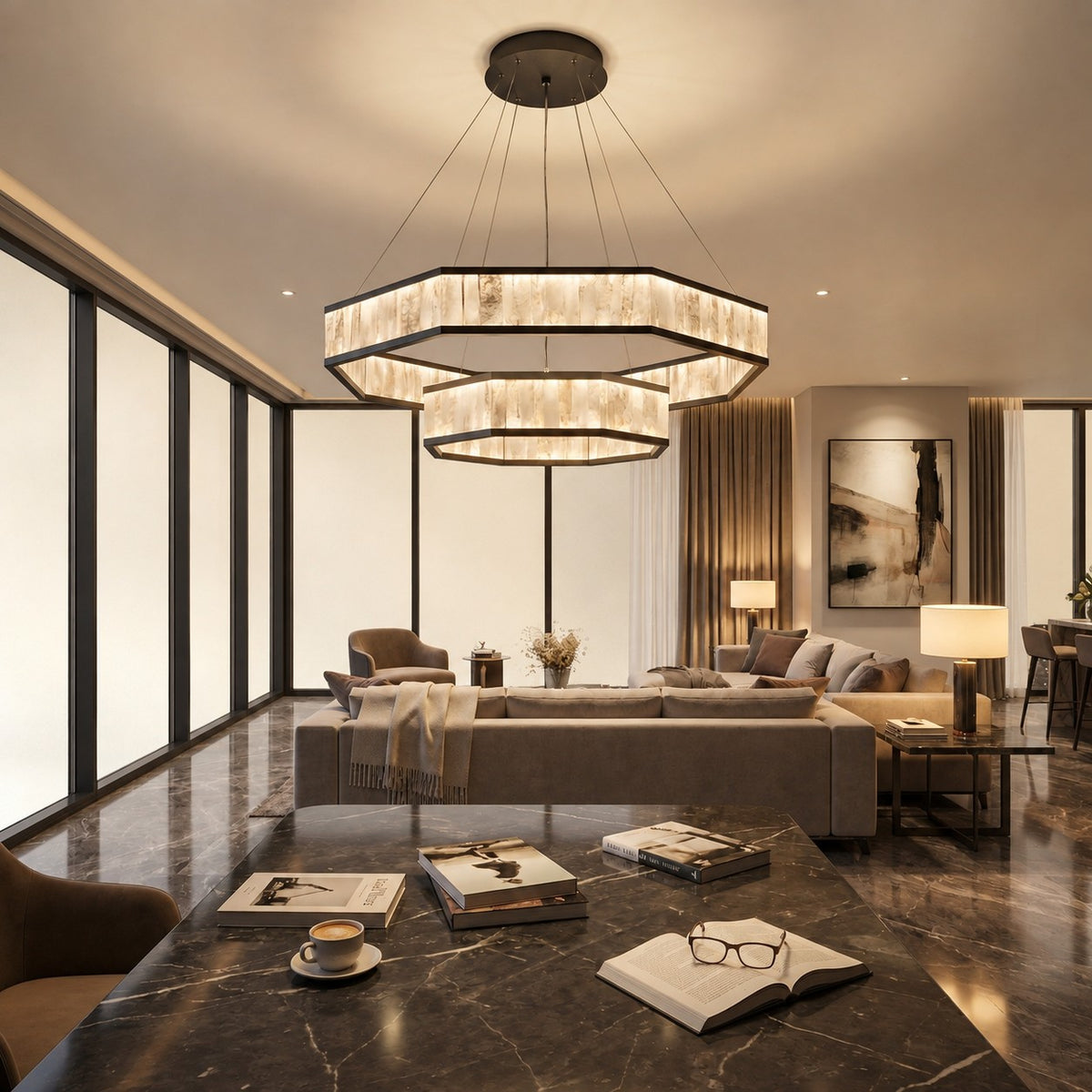 Ulian Modern Moroccan Stone Chandelier