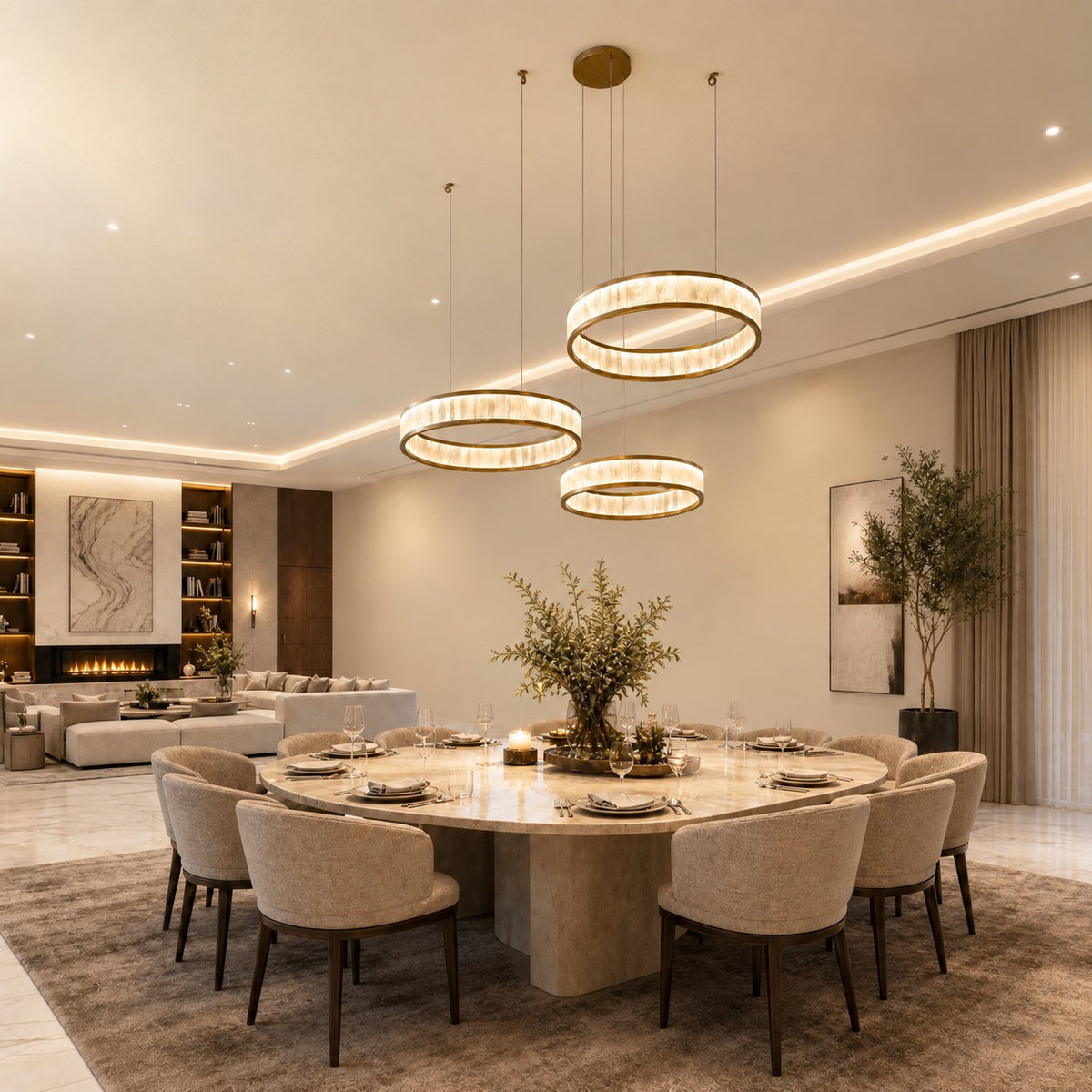 Ulian Modern Natural Moroccan Stone Chandelier