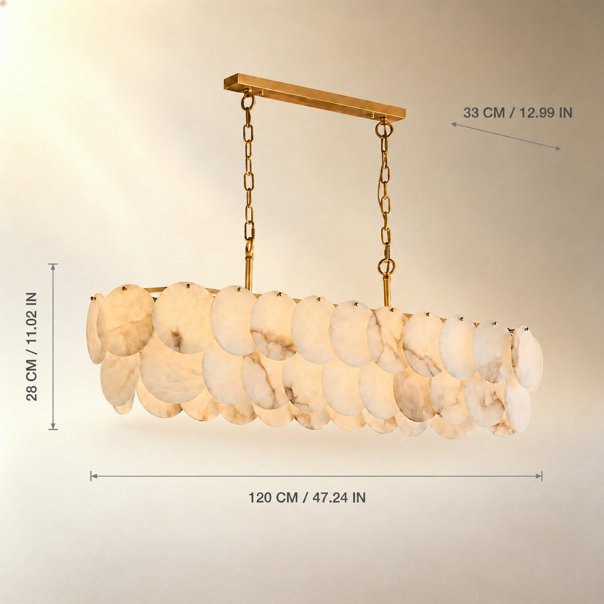 Valencia French Art Deco Spanish Alabaster Chandelier