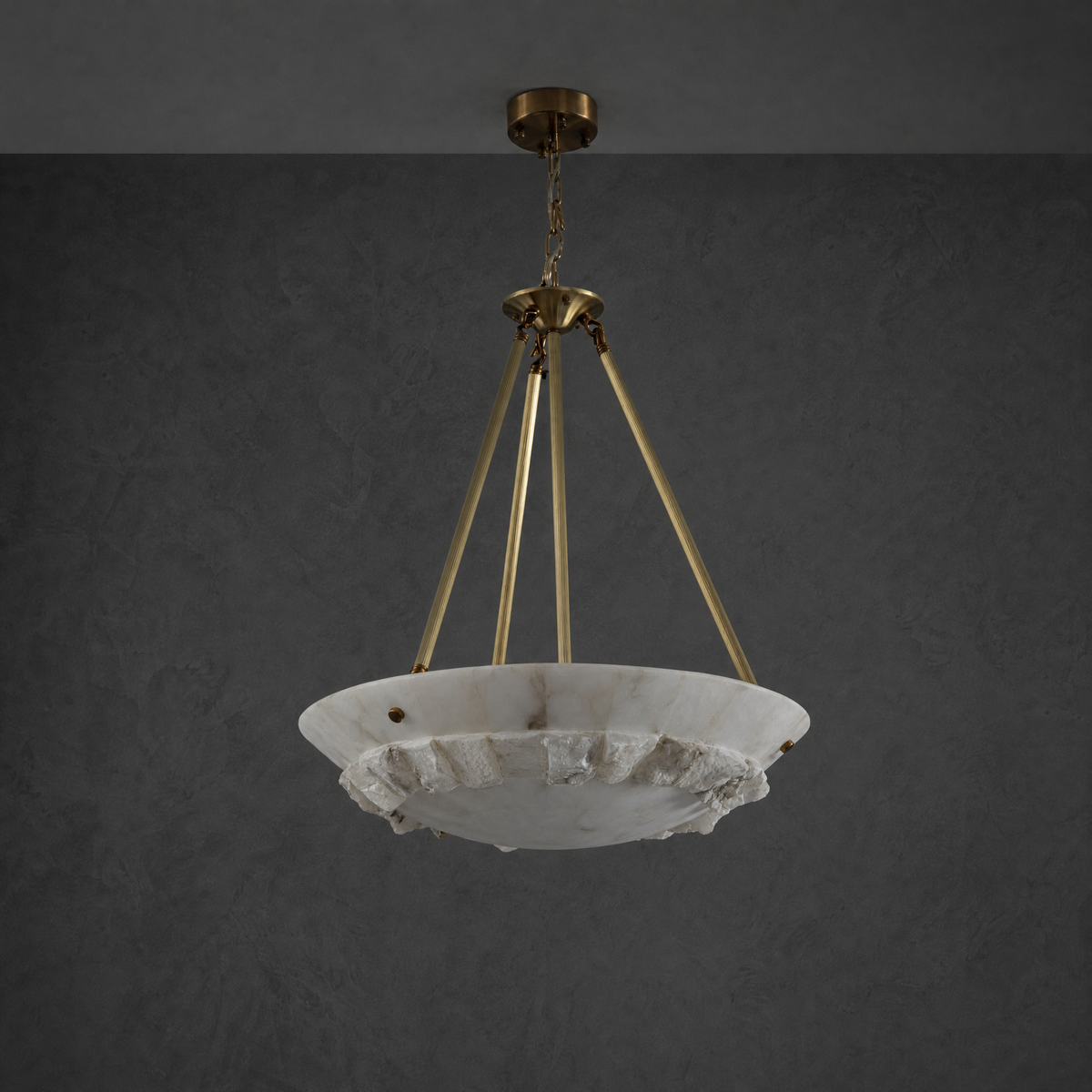 Briia Modern Brass Alabaster Pendant Light