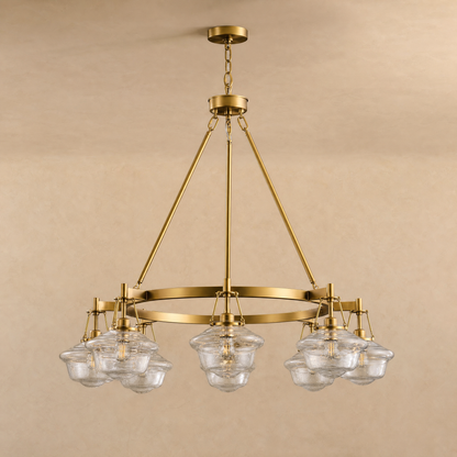 Bubble Glass 8-Light Round Pendant D1000