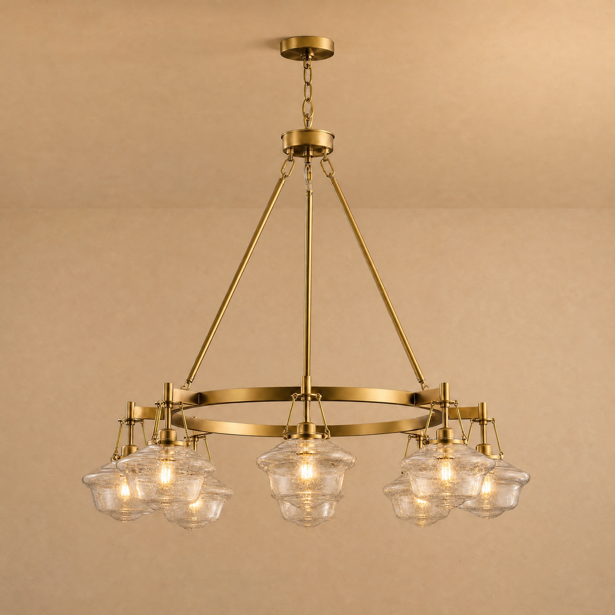 Bubble Glass 8-Light Round Pendant D1000