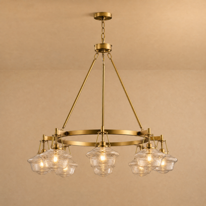 Bubble Glass 8-Light Round Pendant D1000