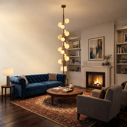 Vertical Orb Cascade Alabaster Pendant Light