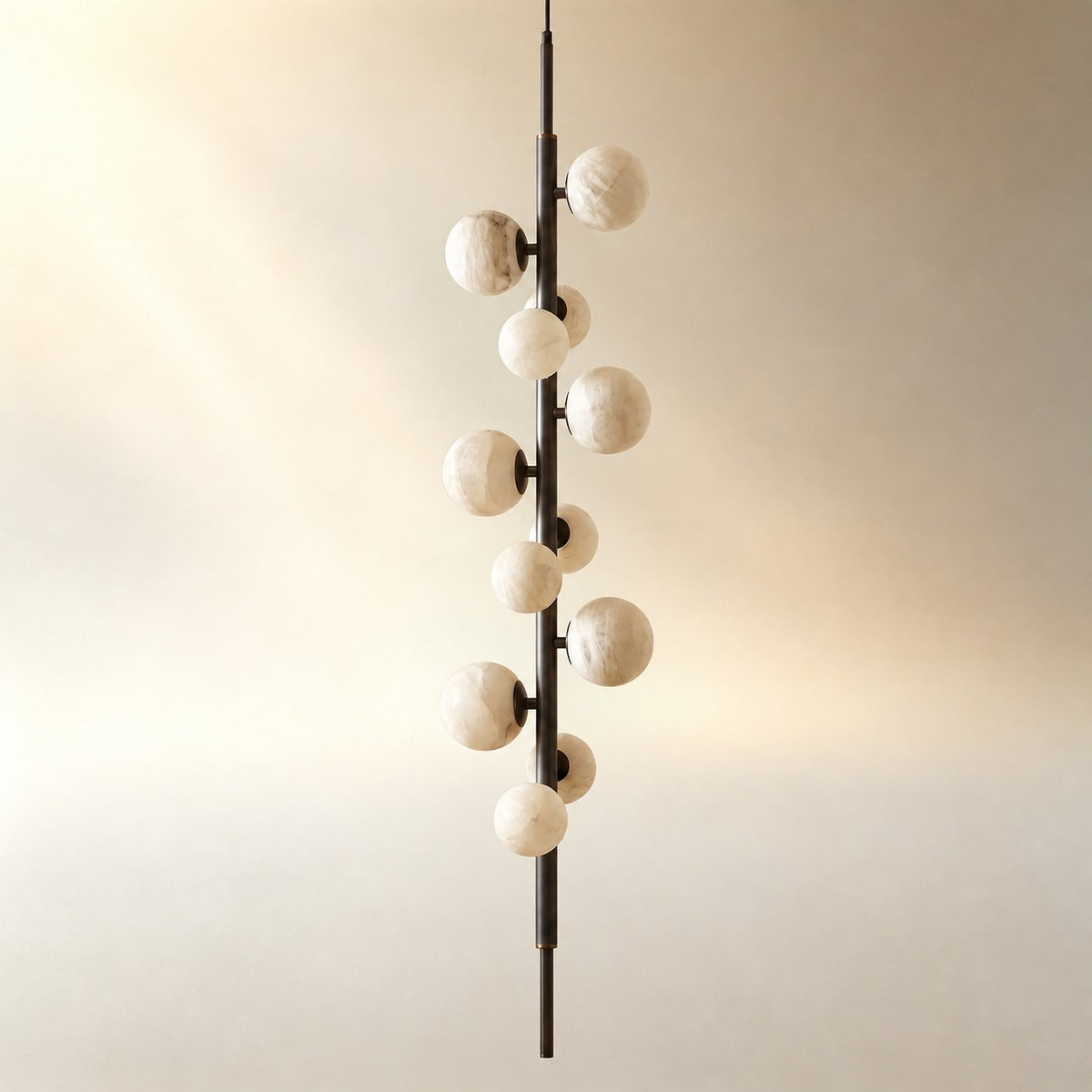 Vertical Orb Cascade Alabaster Pendant Light
