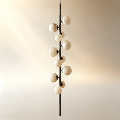 Vertical Orb Cascade Alabaster Pendant Light