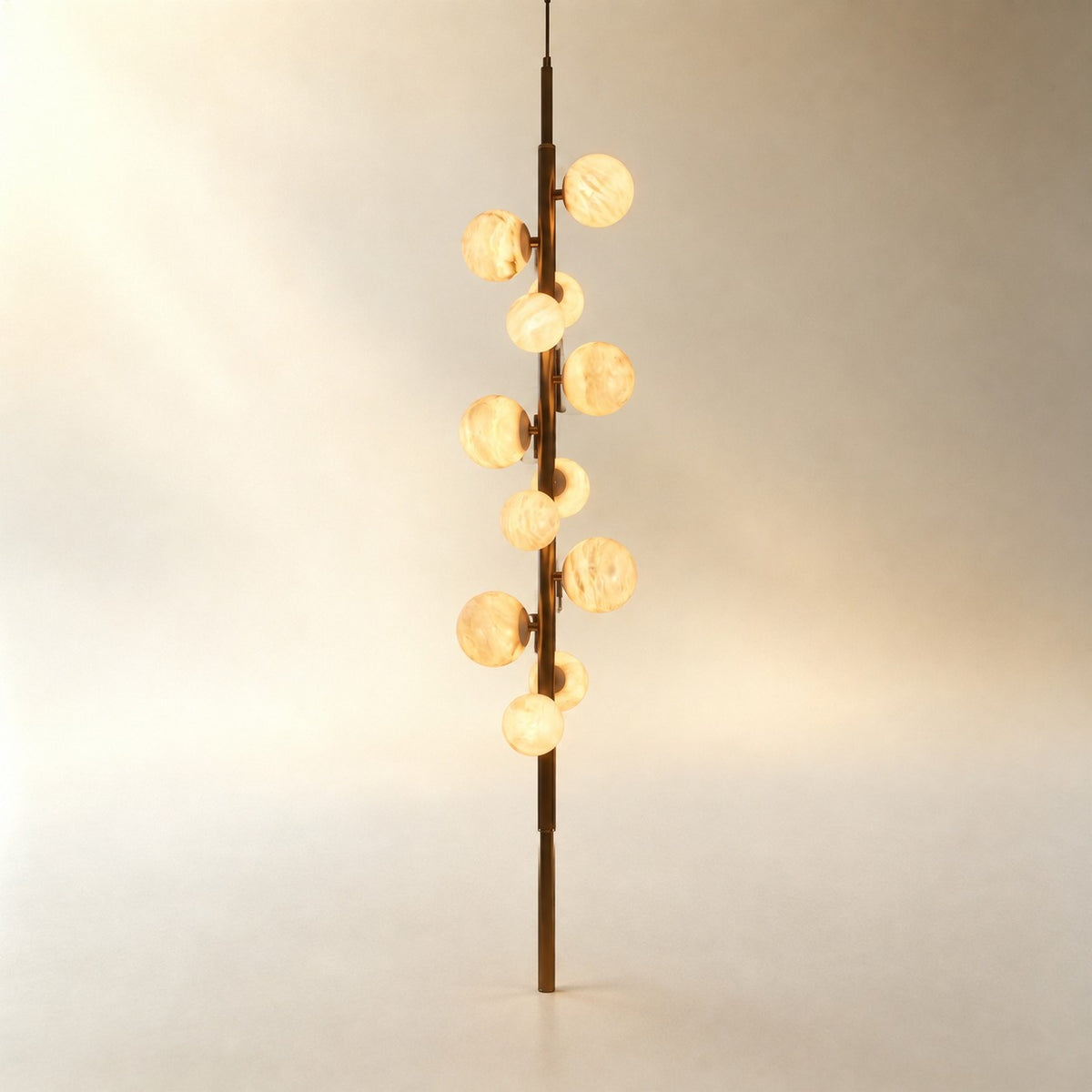 Vertical Orb Cascade Alabaster Pendant Light