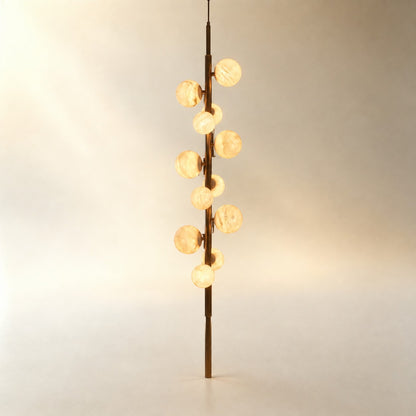 Vertical Orb Cascade Alabaster Pendant Light