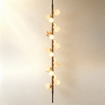 Vertical Orb Cascade Alabaster Pendant Light