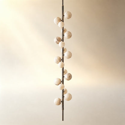 Vertical Orb Cascade Alabaster Pendant Light