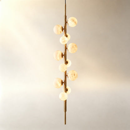 Vertical Orb Cascade Alabaster Pendant Light