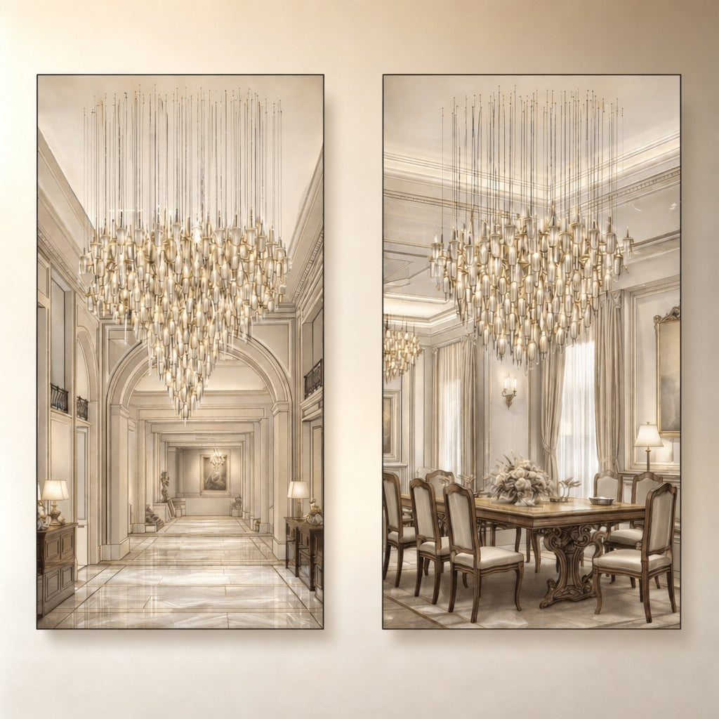 Vitara Glass Drop Chandelier