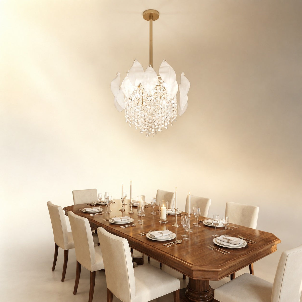 Vivienne Frosted Glass & Crystal Chandelier