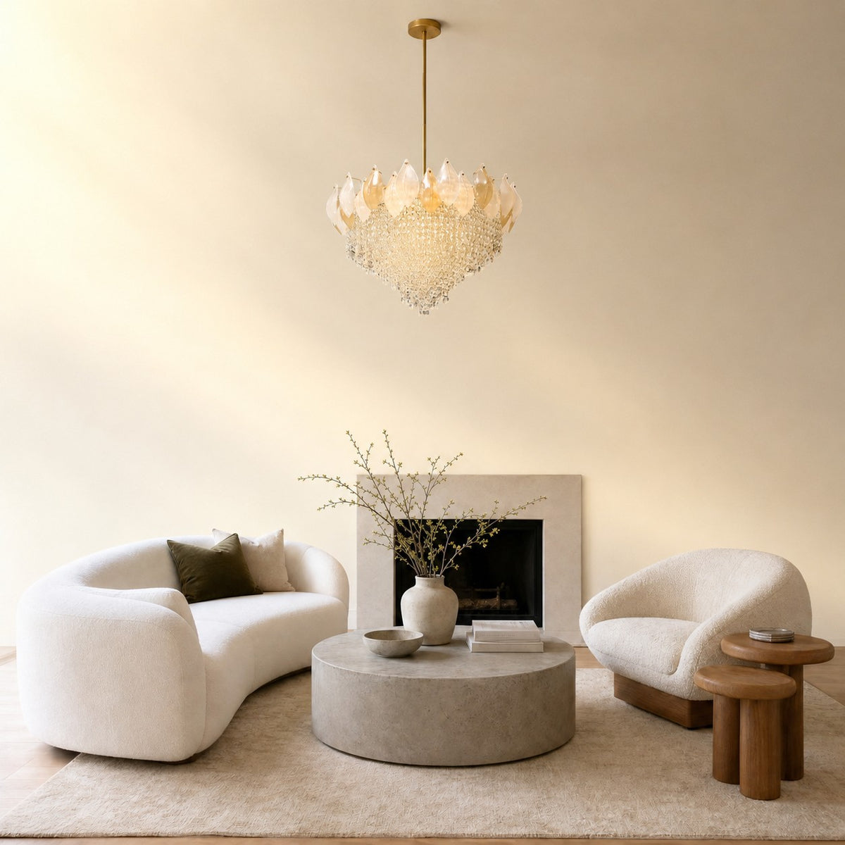 Vivienne Frosted Glass & Crystal Chandelier