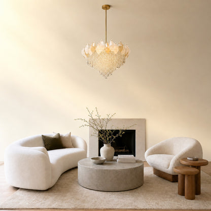 Vivienne Frosted Glass & Crystal Chandelier