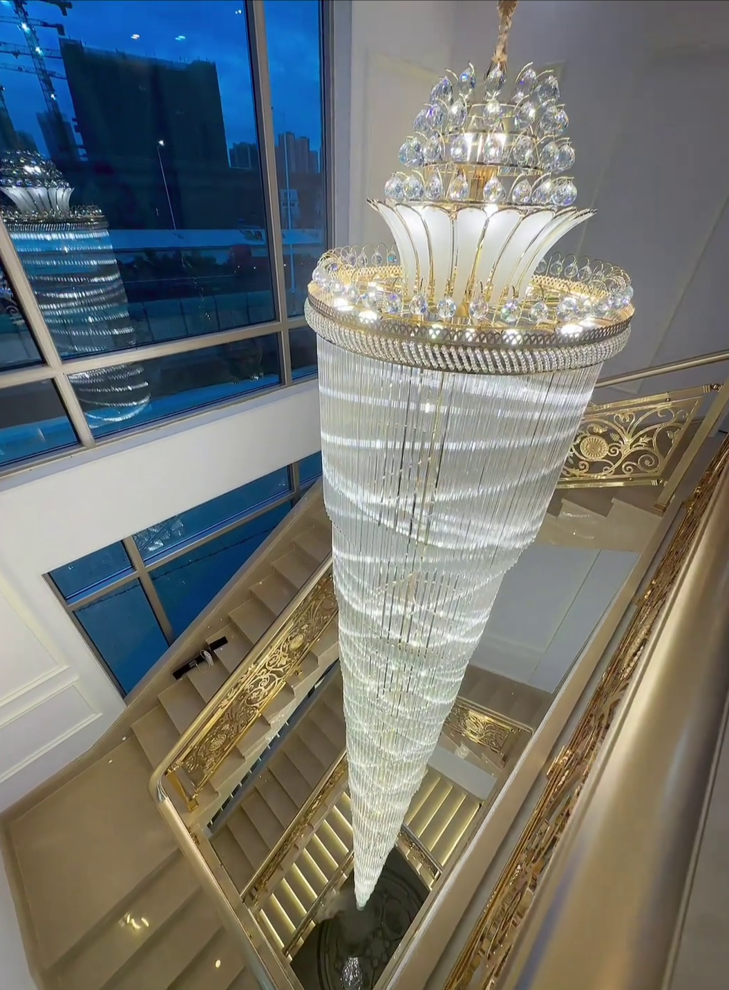 Luxury Extra Long Crystal Chandelier