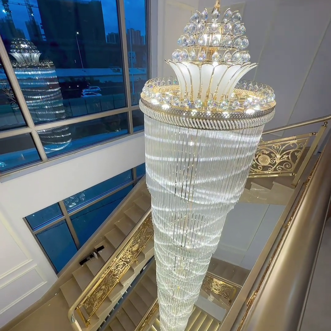 Luxury Extra Long Crystal Chandelier