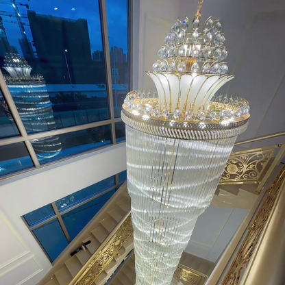 Luxury Extra Long Crystal Chandelier