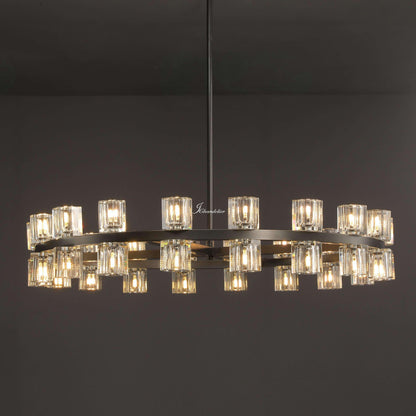 Auraline Crystal Round Chandelier 36", 48"