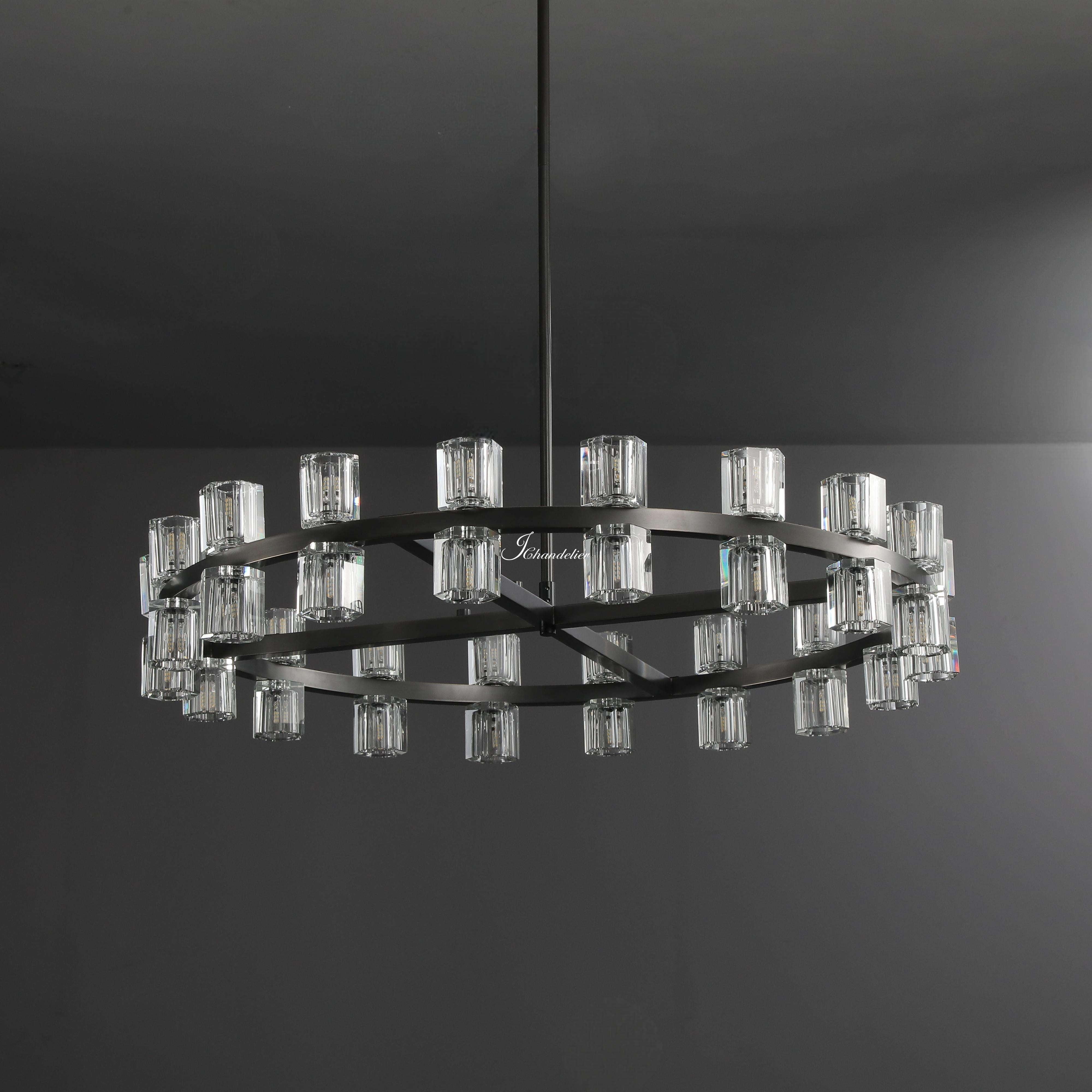 Auraline Crystal Round Chandelier 36", 48"