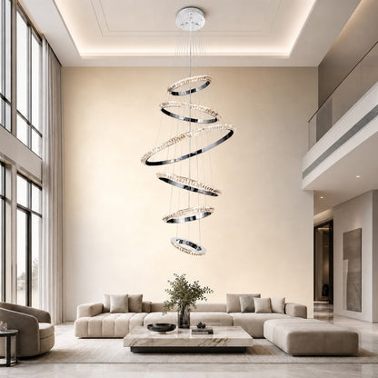Wenvan Crystal Cascading Chandelier 47.2"