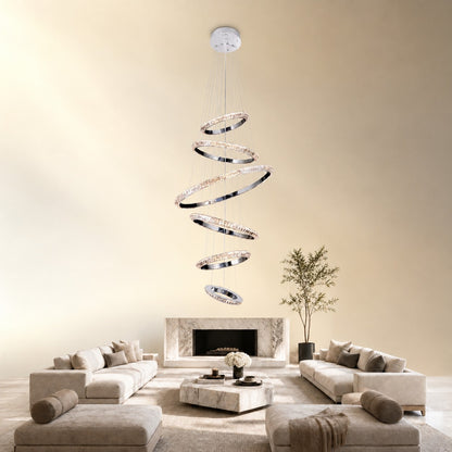 Wenvan Crystal Cascading Chandelier 47.2"