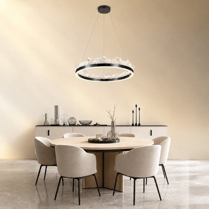Wind & Wave Modern Sculptural Ring Chandelier