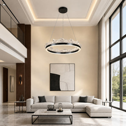 Wind & Wave Modern Sculptural Ring Chandelier