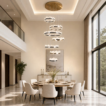 Wind & Wave Modern Sculptural Ring Chandelier