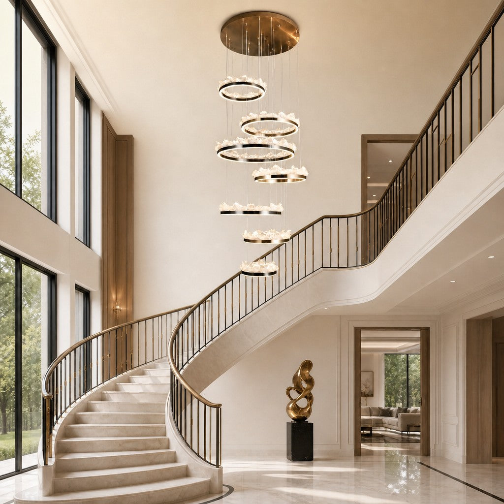 Wind & Wave Modern Sculptural Ring Chandelier