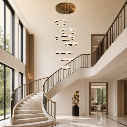 Wind & Wave Modern Sculptural Ring Chandelier