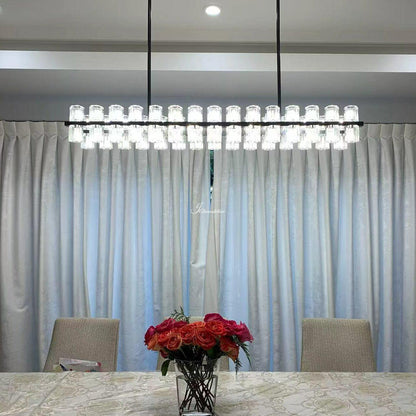 Auraline Crystal Rectangular Chandelier 54"