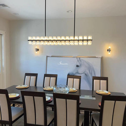 Auraline Crystal Rectangular Chandelier 54"