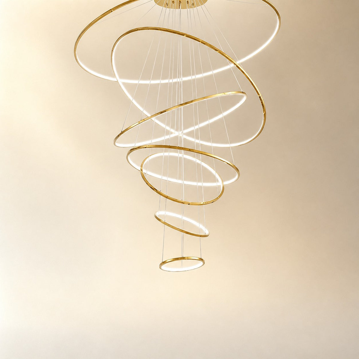 WOMO Large Tiered Ring LED Foyer Chandelier-WM2160