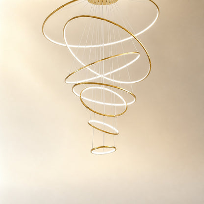 WOMO Large Tiered Ring LED Foyer Chandelier-WM2160