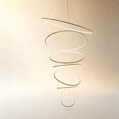 WOMO Large Tiered Ring LED Foyer Chandelier-WM2160