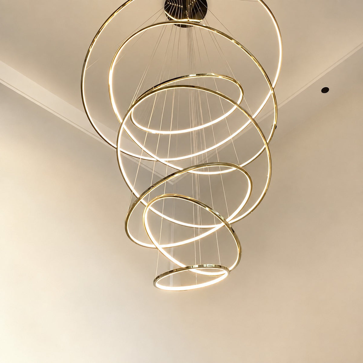 WOMO Large Tiered Ring LED Foyer Chandelier-WM2160
