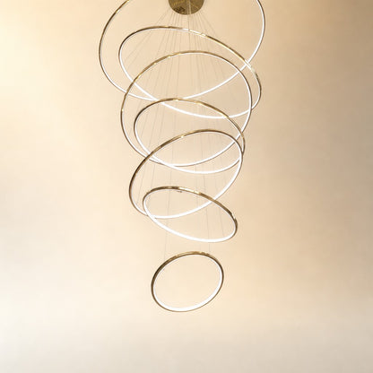 WOMO Large Tiered Ring LED Foyer Chandelier-WM2160