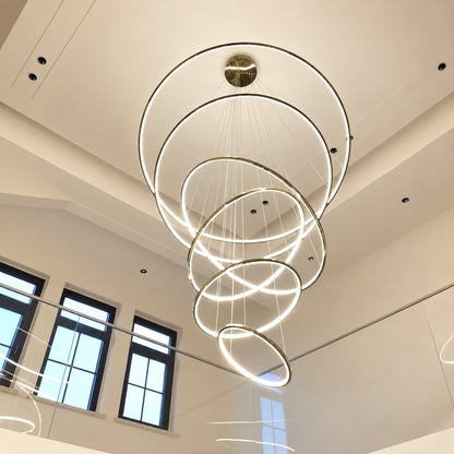 WOMO Large Tiered Ring LED Foyer Chandelier-WM2160