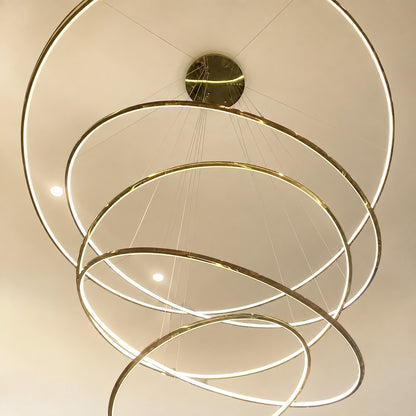 WOMO Large Tiered Ring LED Foyer Chandelier-WM2160
