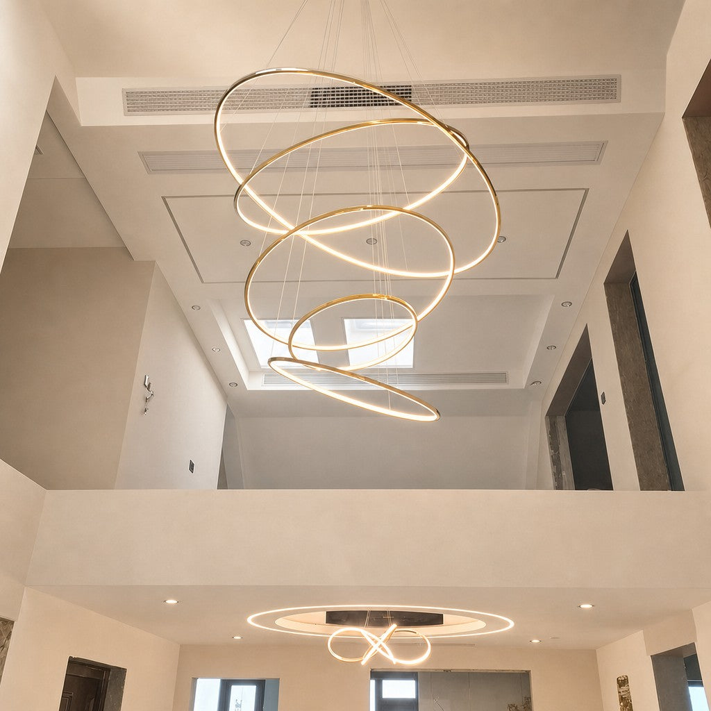WOMO Large Tiered Ring LED Foyer Chandelier-WM2160
