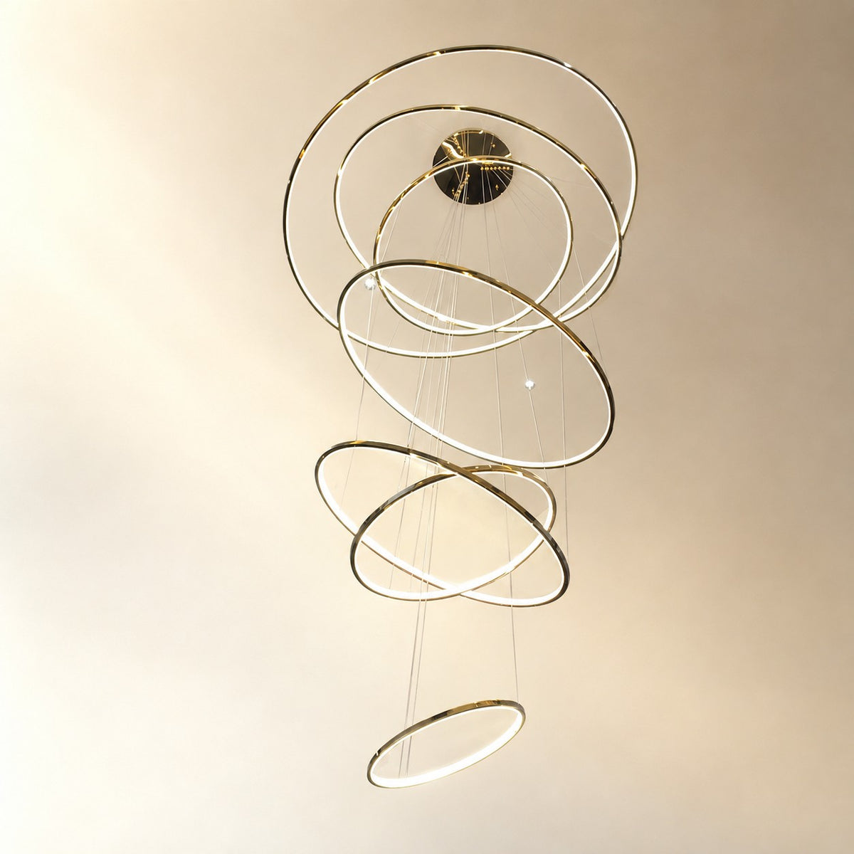 WOMO Large Tiered Ring LED Foyer Chandelier-WM2160