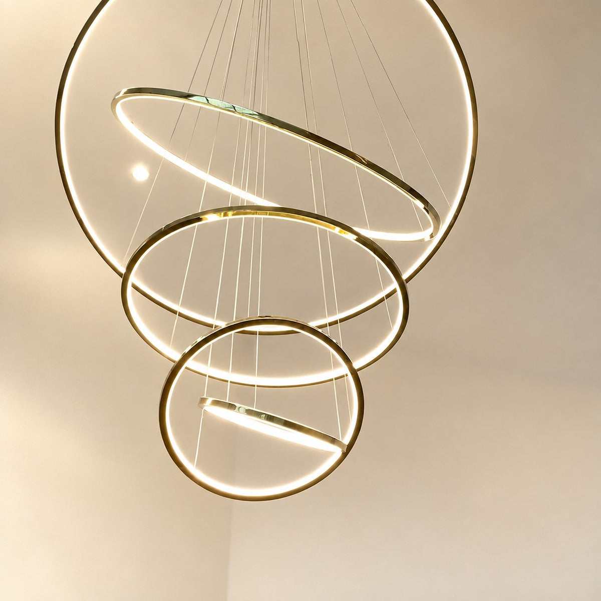 WOMO Large Tiered Ring LED Foyer Chandelier-WM2160