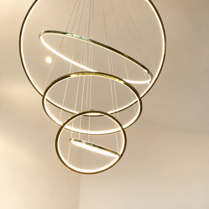 WOMO Large Tiered Ring LED Foyer Chandelier-WM2160