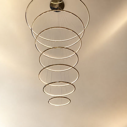 WOMO Large Tiered Ring LED Foyer Chandelier-WM2160