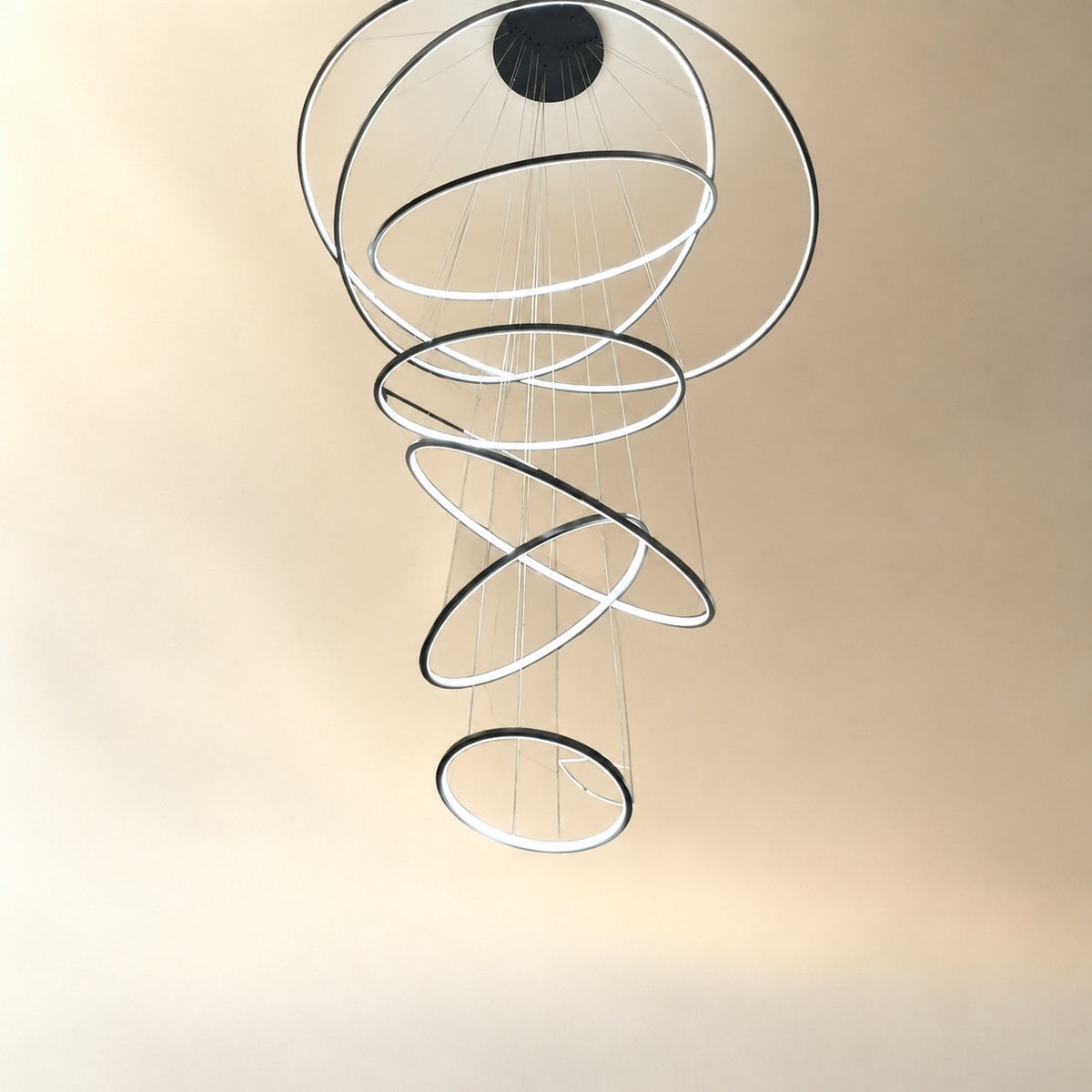 WOMO Large Tiered Ring LED Foyer Chandelier-WM2160